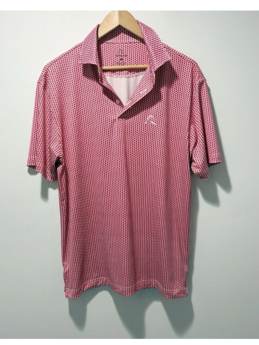 Rhoback The Don't Mess Men's Short Sleeve Performance Polo Size Medium Golf Red